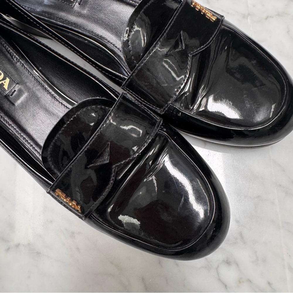 Prada Black Patent Leather Loafers IT 41 US 11 - Picture 5 of 11